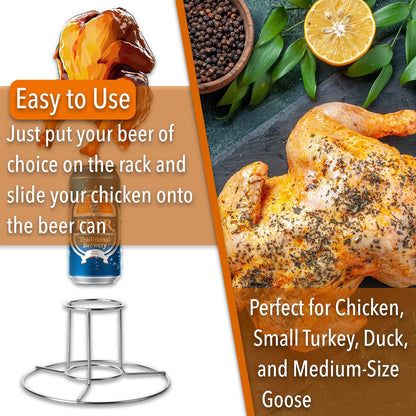 UNCO- Beer Can Chicken Holder, Stainless Steel, Beer Butt Chicken Stand, Beer Can Chicken Stand, Beer Can Chicken Holder for Grill, Beer Chicken Stand for Grill, Chicken Stand for Smoker