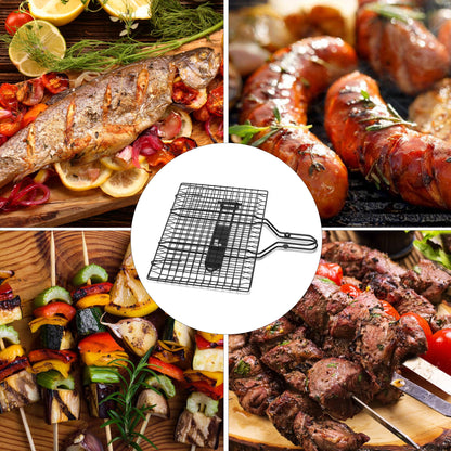 UNCO- Grill Basket, Stainless Steel, Black, Fish Grill Baskets for Outdoor Grill, Vegetable Grill Basket, BBQ Grill Basket, BBQ Basket, Grilling Basket, Grill Fish Basket for Grilling