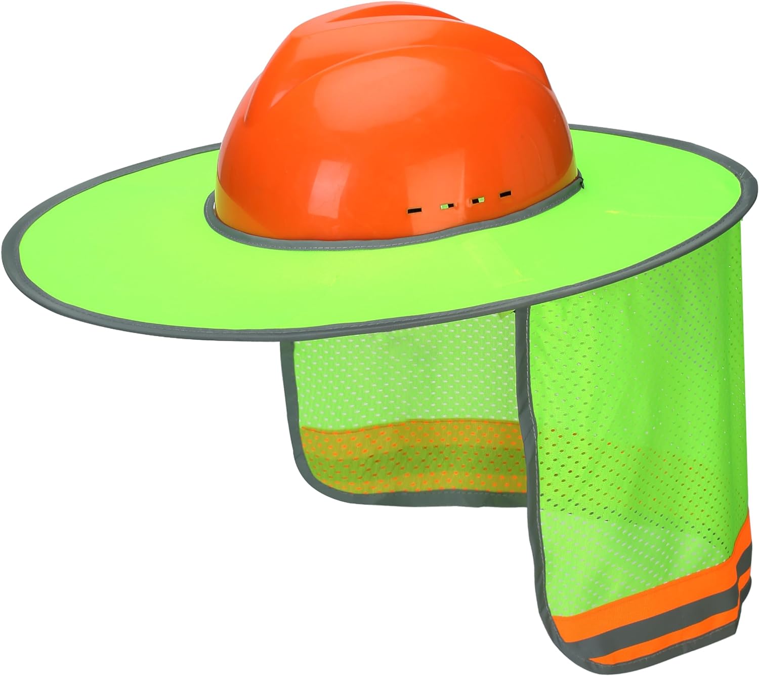 Hard Hat Sun Shield - High Visibility Reflective Full Brim Mesh